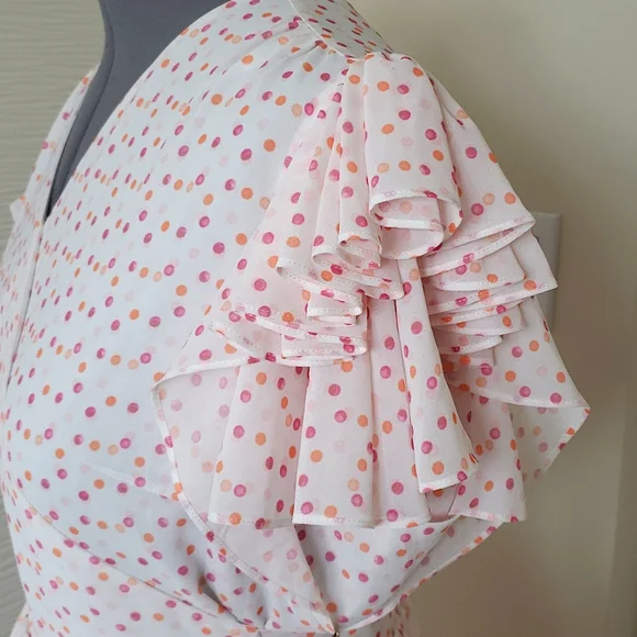 Rachel Parcell Polka Dot Faux Wrap Tie Dress  Size XXL NWT - Picture 5 of 9